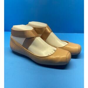 Jessica Simpson Mandalays Leather Ballet Slipper Shoes 7M Beige